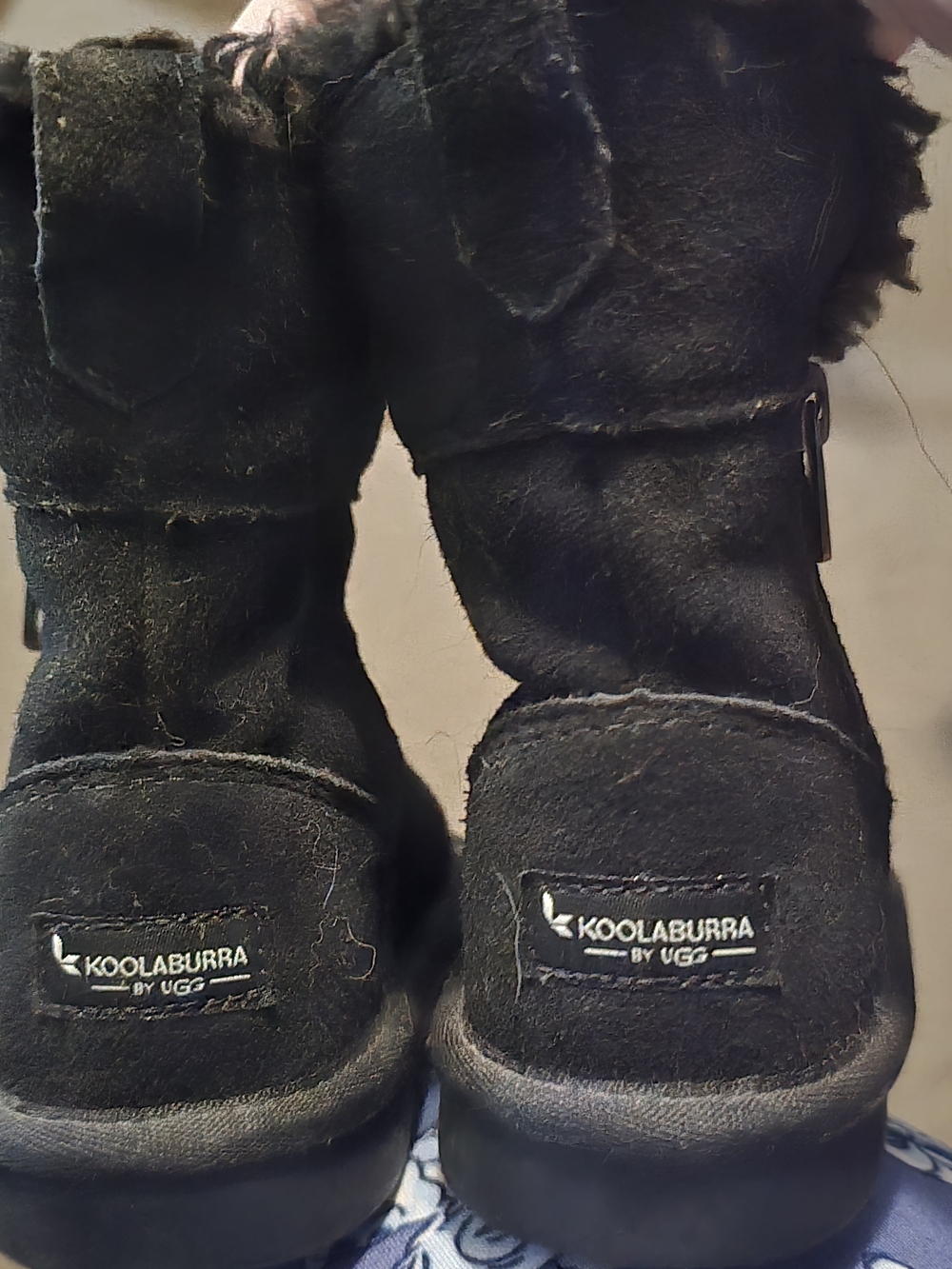 UGG kids black suede winter boots
